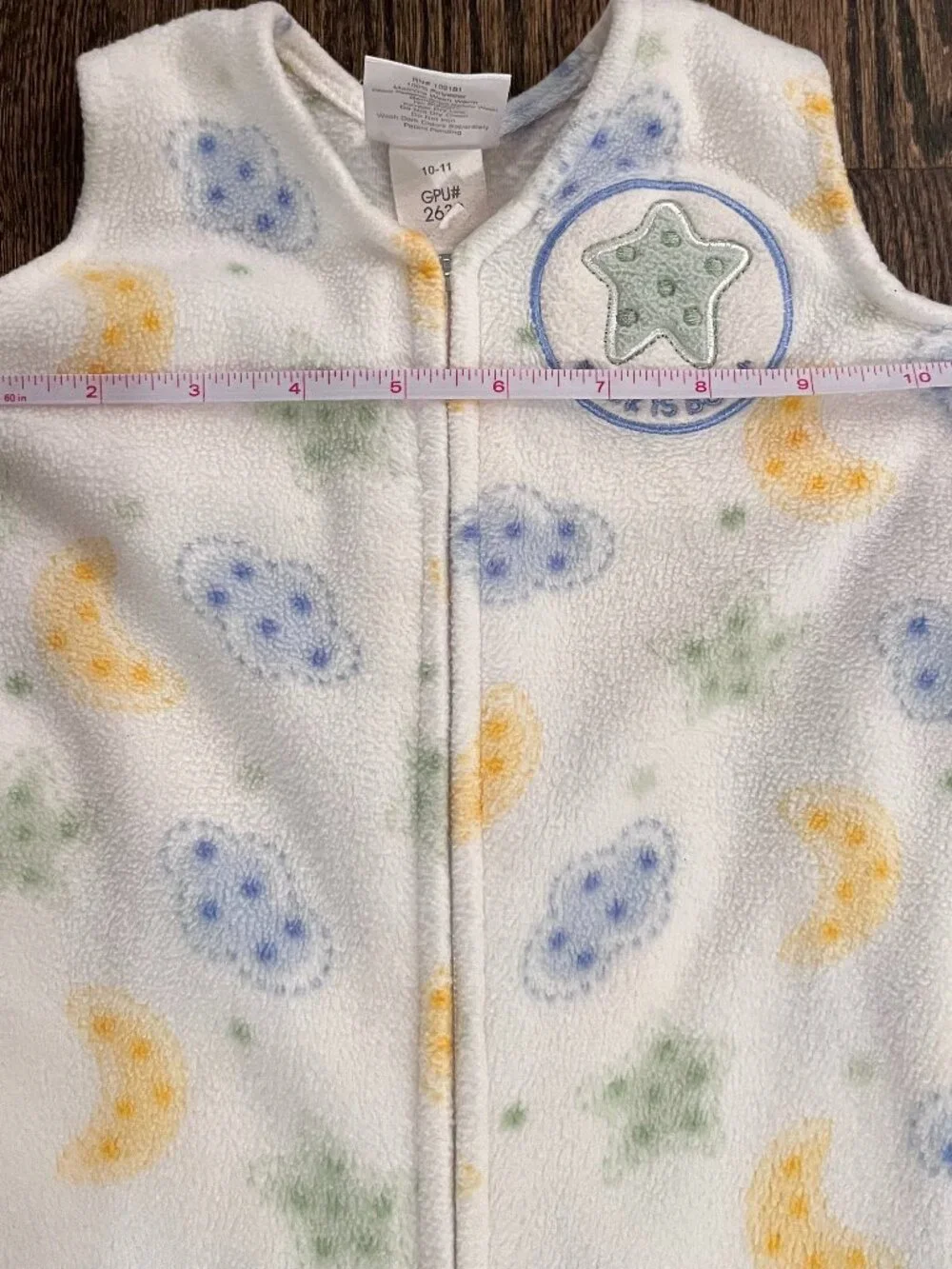 HALO SleepSack Fleece Swaddle Cream Stars Moons Clouds Newborn 0-3M